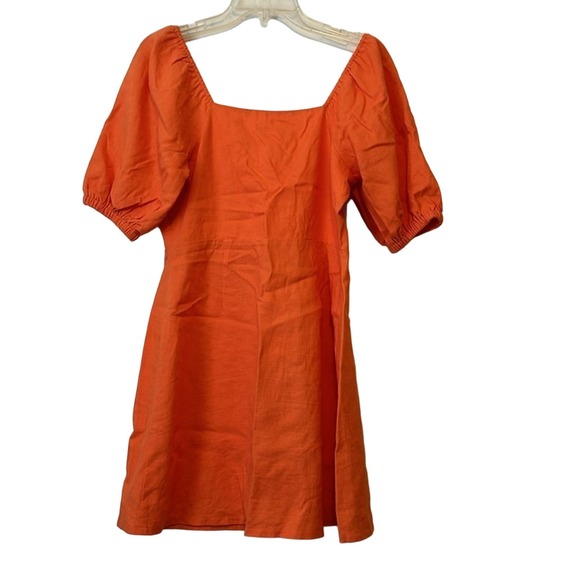 Lush Dress Button Front Orange Small - Picture 4 of 4